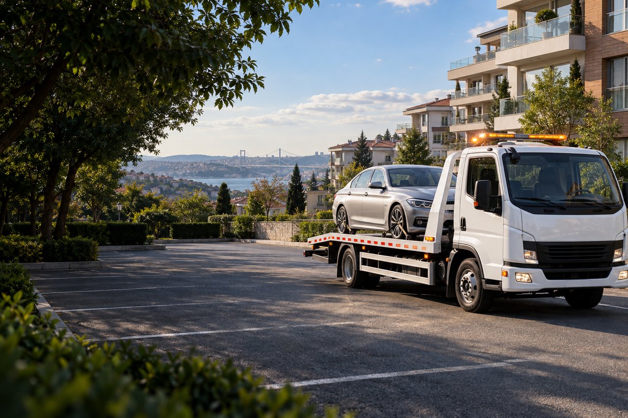 Çekici araçla güvenli otomobil taşıma